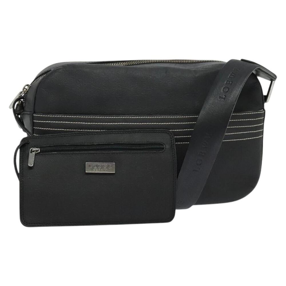 Loewe Anagram Leather Shoulder Bag Black